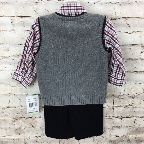 Good Lad Boys Outfit Size 24 M 2T Arglye Sweater Vest Pant Toddler 3 Pc - Picture 7 of 7